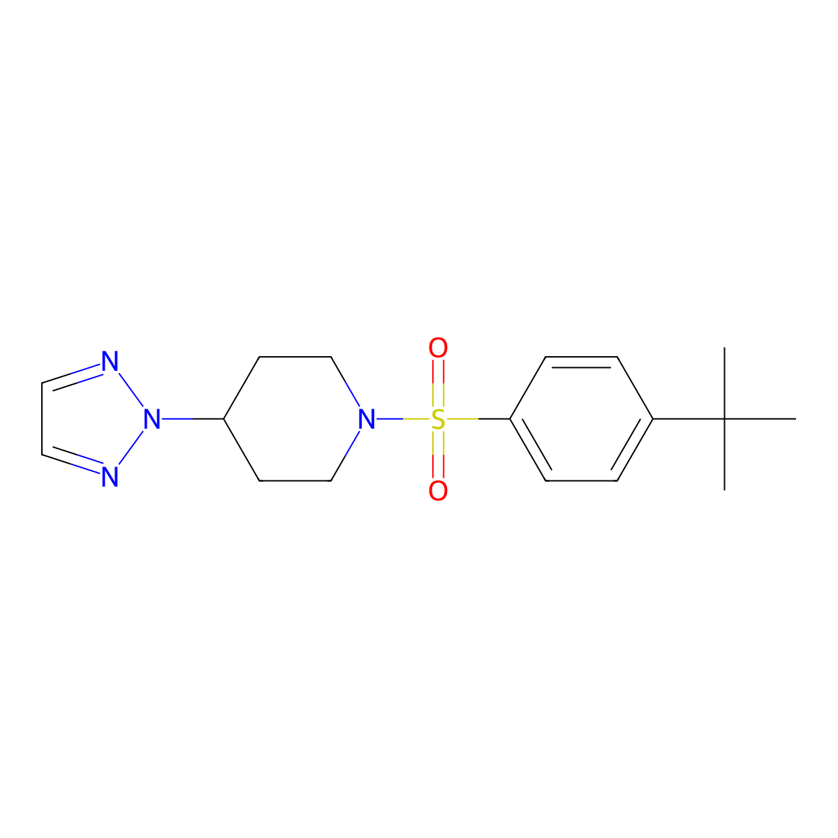 1-((4-(tert-butyl)phenyl)sulfonyl)-4-(2H-1,2,3-triazol-2-yl)piperidine molecular structure, CAS 2034253-40-0