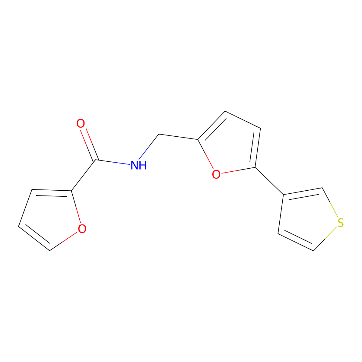 N-{[5-(thiophen-3-yl)furan-2-yl]methyl}furan-2-carboxamide molecular structure, CAS 2034253-42-2