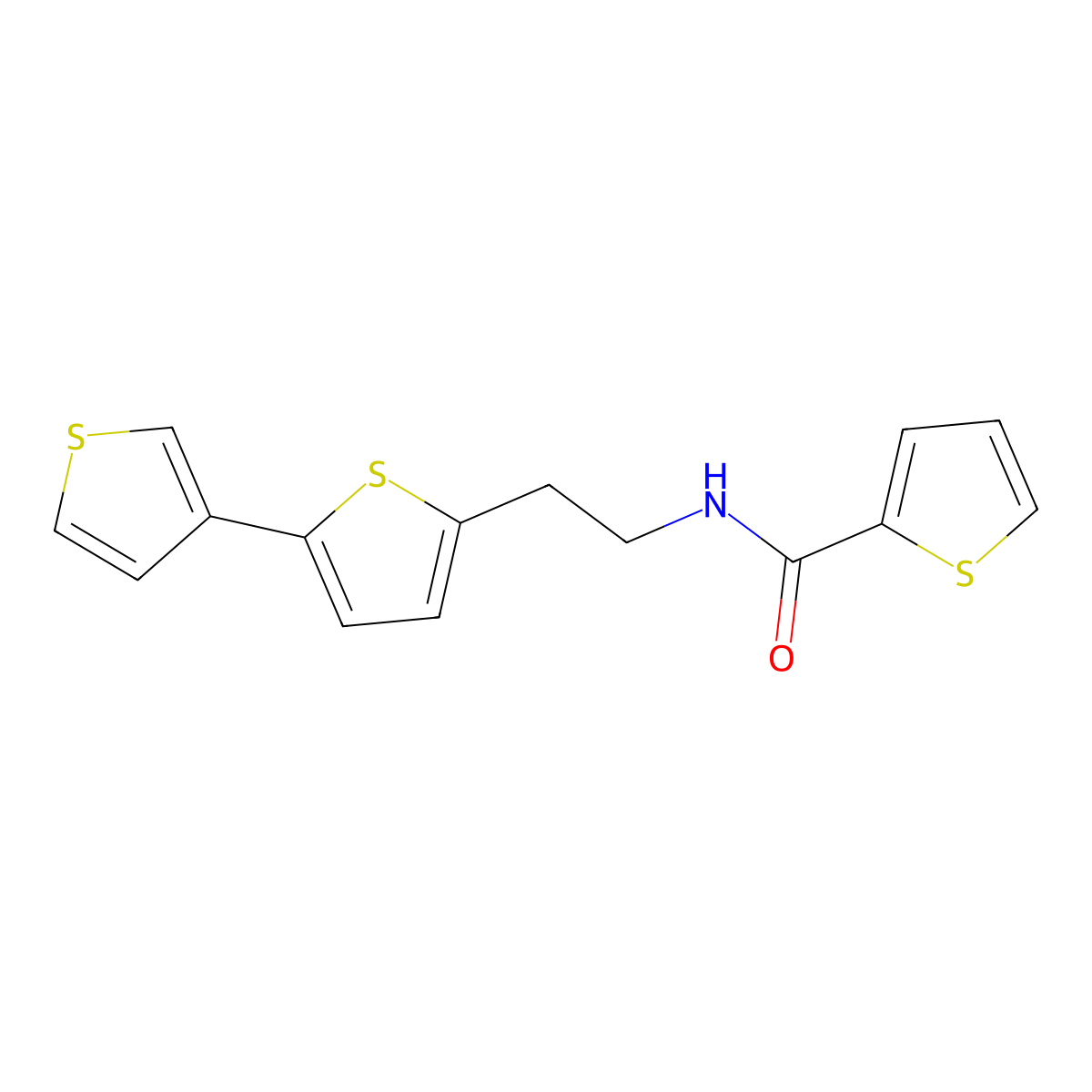 N-(2-{[2,3'-bithiophene]-5-yl}ethyl)thiophene-2-carboxamide molecular structure, CAS 2034253-43-3