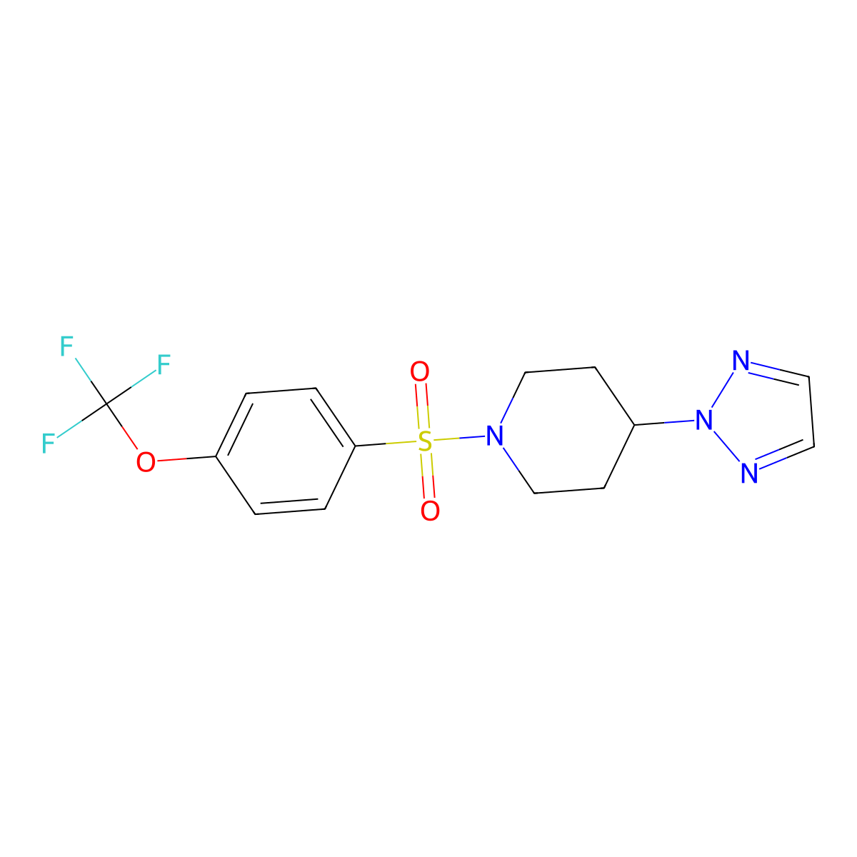 4-(2H-1,2,3-triazol-2-yl)-1-((4-(trifluoromethoxy)phenyl)sulfonyl)piperidine molecular structure, CAS 2034253-45-5