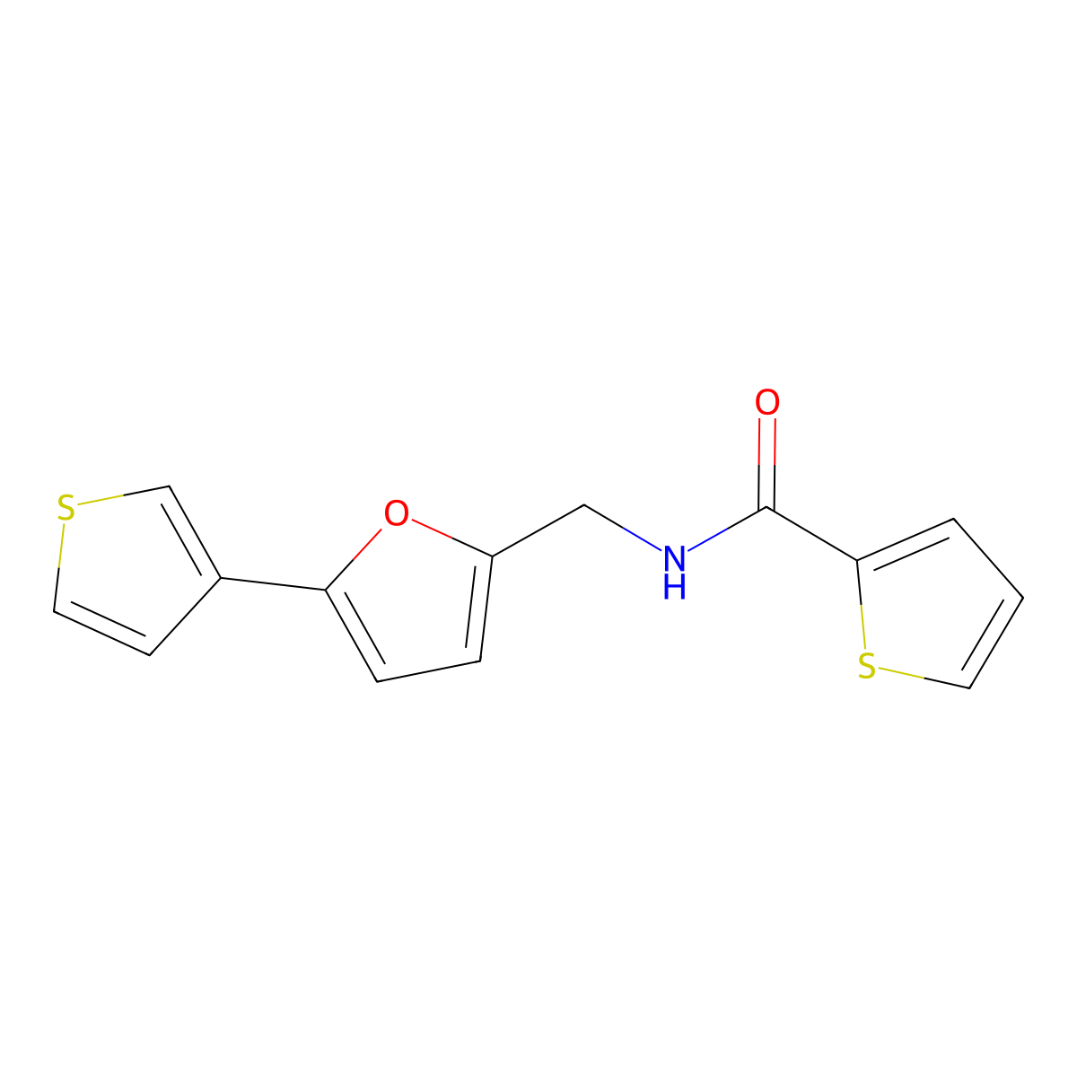 N-((5-(thiophen-3-yl)furan-2-yl)methyl)thiophene-2-carboxamide molecular structure, CAS 2034253-50-2