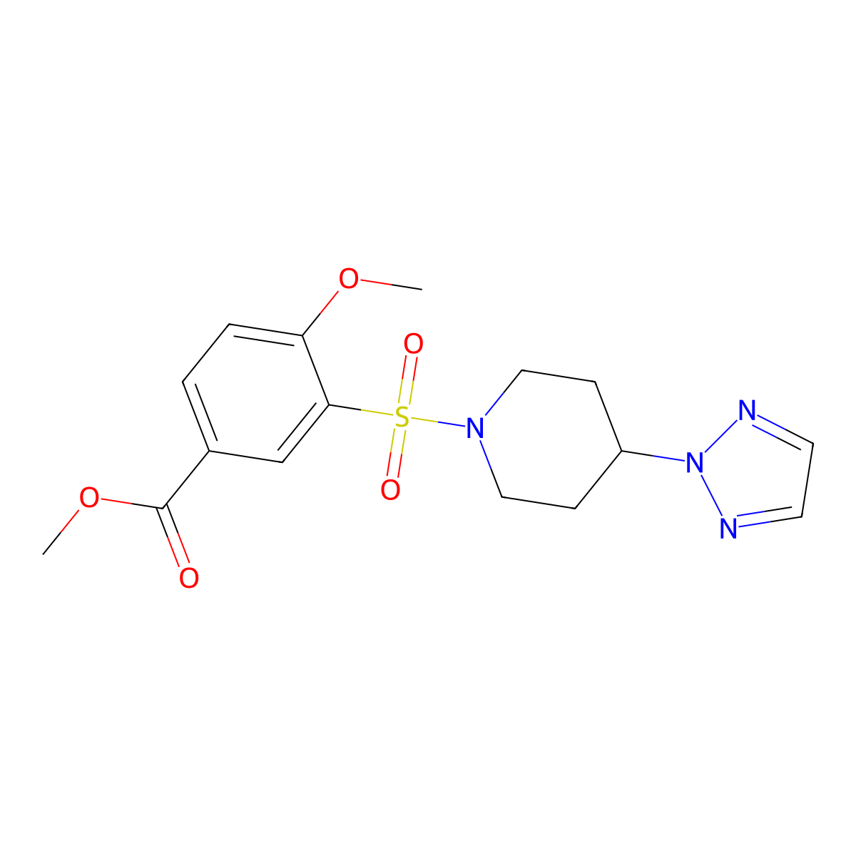 methyl 3-((4-(2H-1,2,3-triazol-2-yl)piperidin-1-yl)sulfonyl)-4-methoxybenzoate molecular structure, CAS 2034253-53-5