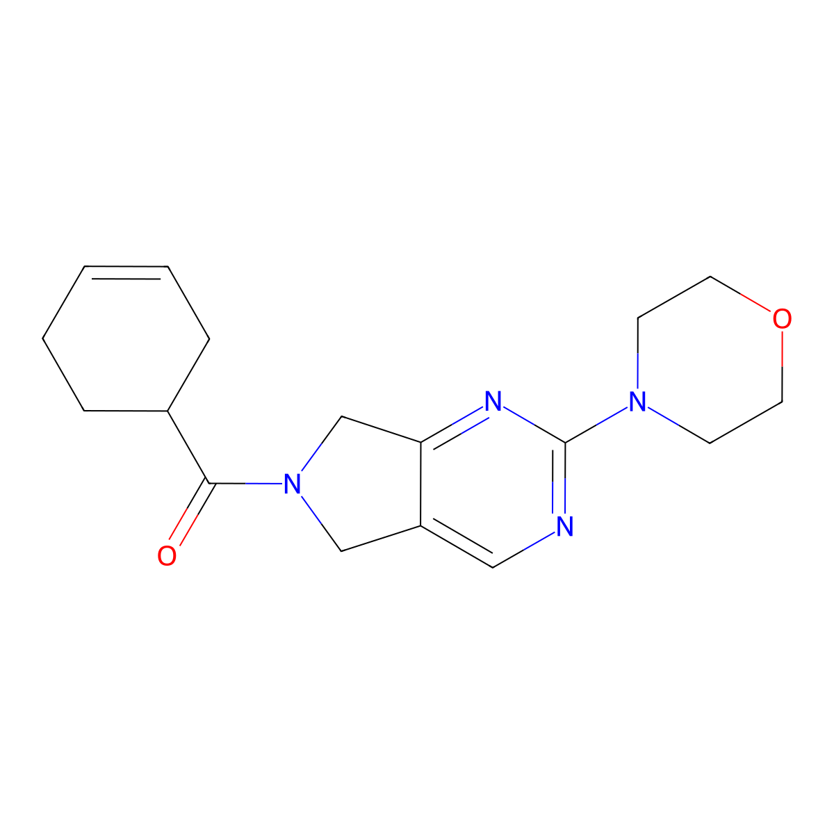 cyclohex-3-en-1-yl(2-morpholino-5H-pyrrolo[3,4-d]pyrimidin-6(7H)-yl)methanone molecular structure, CAS 2034253-54-6