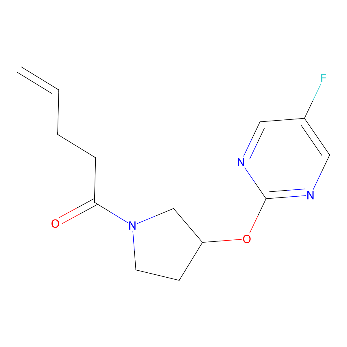 1-(3-((5-Fluoropyrimidin-2-yl)oxy)pyrrolidin-1-yl)pent-4-en-1-one molecular structure, CAS 2034253-57-9