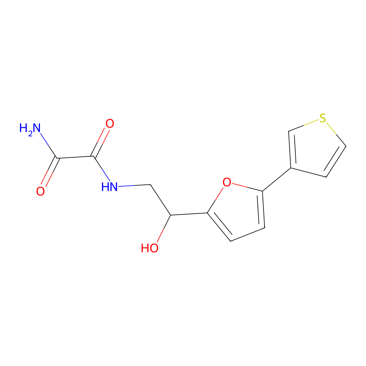 N1-(2-hydroxy-2-(5-(thiophen-3-yl)furan-2-yl)ethyl)oxalamide molecular structure, CAS 2034253-58-0