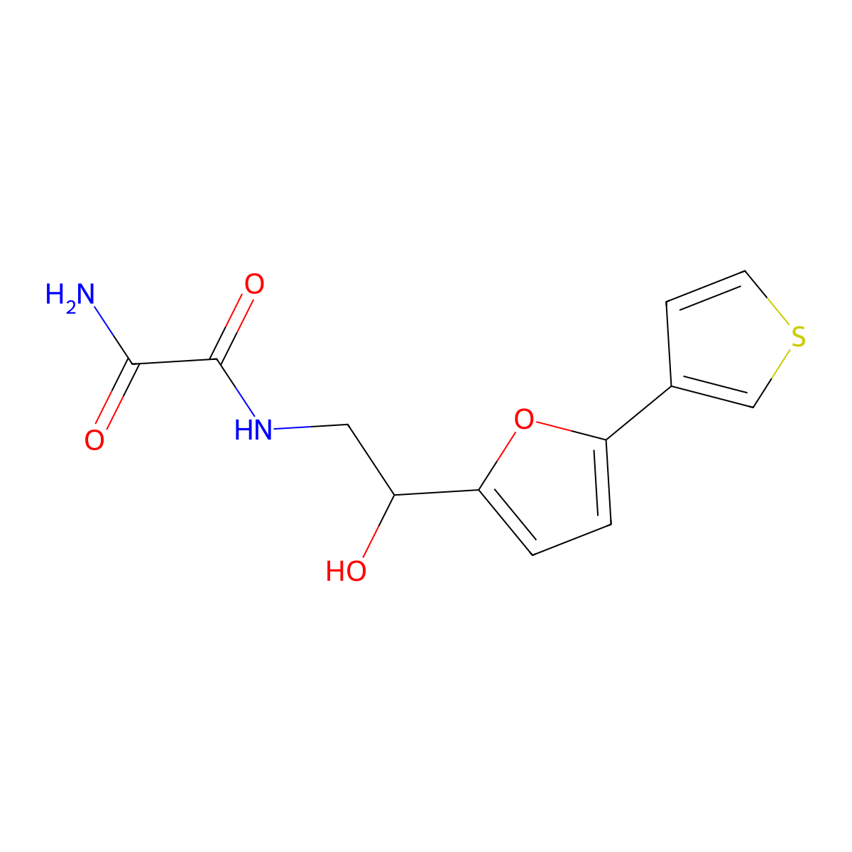 N1-(2-hydroxy-2-(5-(thiophen-3-yl)furan-2-yl)ethyl)oxalamide molecular structure, CAS 2034253-58-0