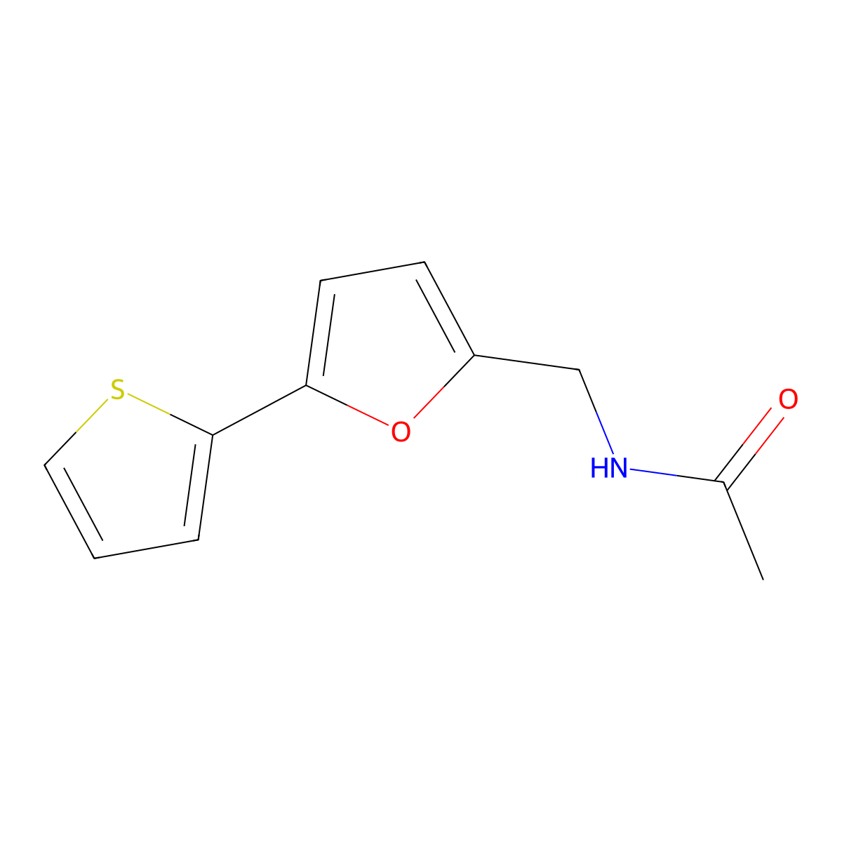 N-{[5-(thiophen-2-yl)furan-2-yl]methyl}acetamide molecular structure, CAS 2034253-60-4