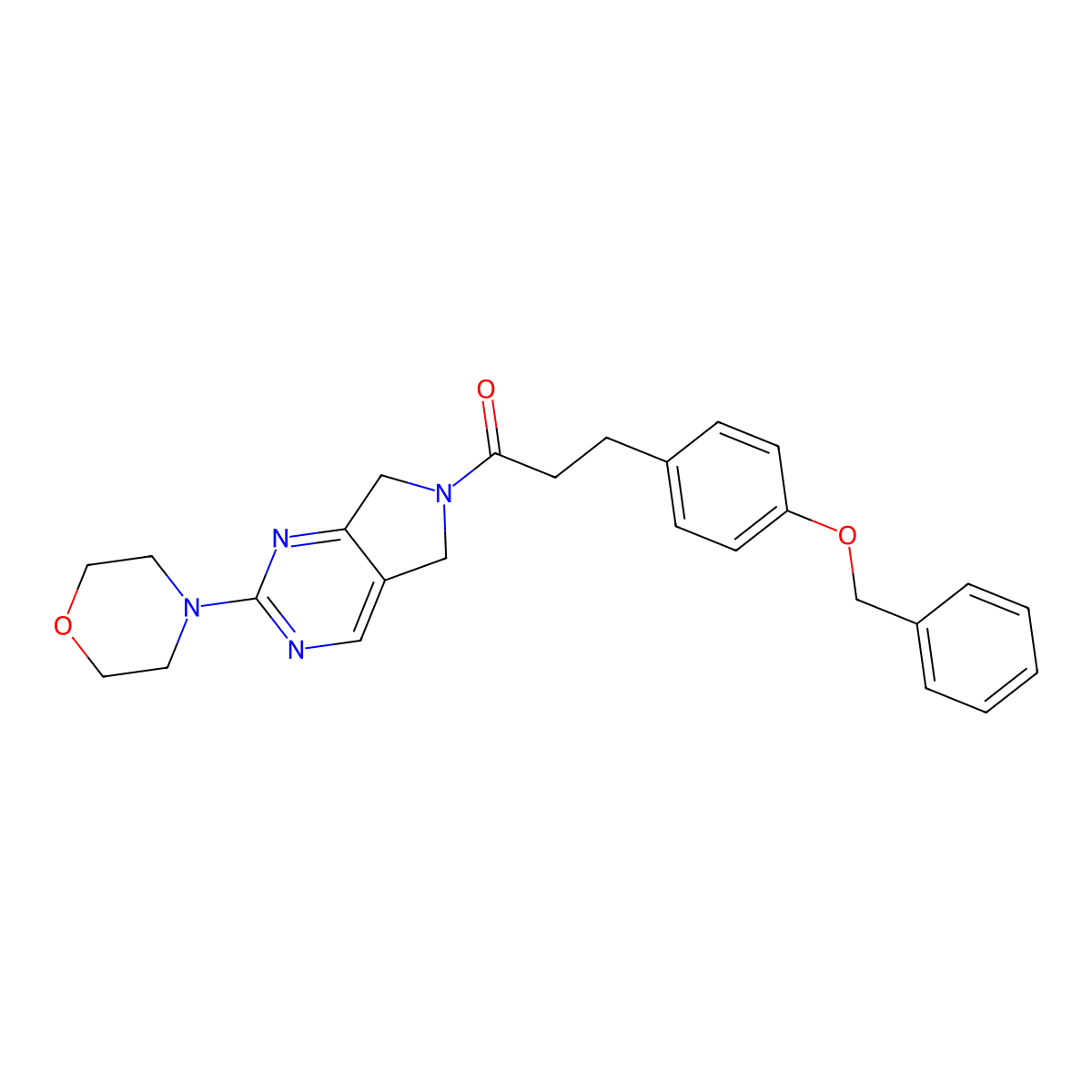 3-(4-(benzyloxy)phenyl)-1-(2-morpholino-5H-pyrrolo[3,4-d]pyrimidin-6(7H)-yl)propan-1-one molecular structure, CAS 2034253-69-3