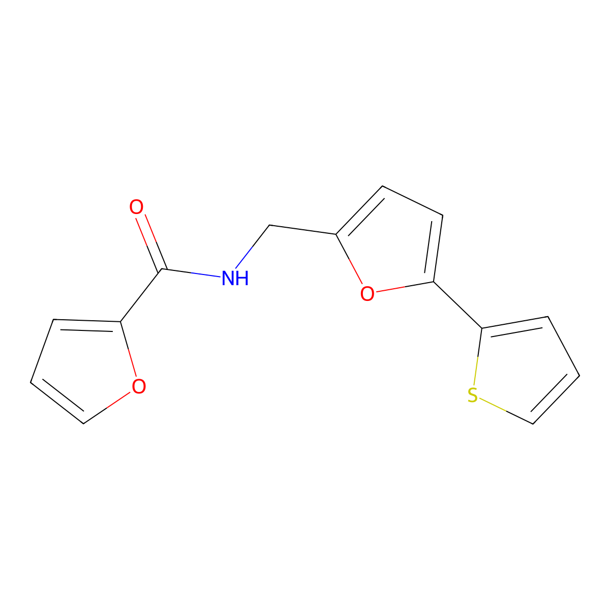 N-((5-(thiophen-2-yl)furan-2-yl)methyl)furan-2-carboxamide molecular structure, CAS 2034253-72-8