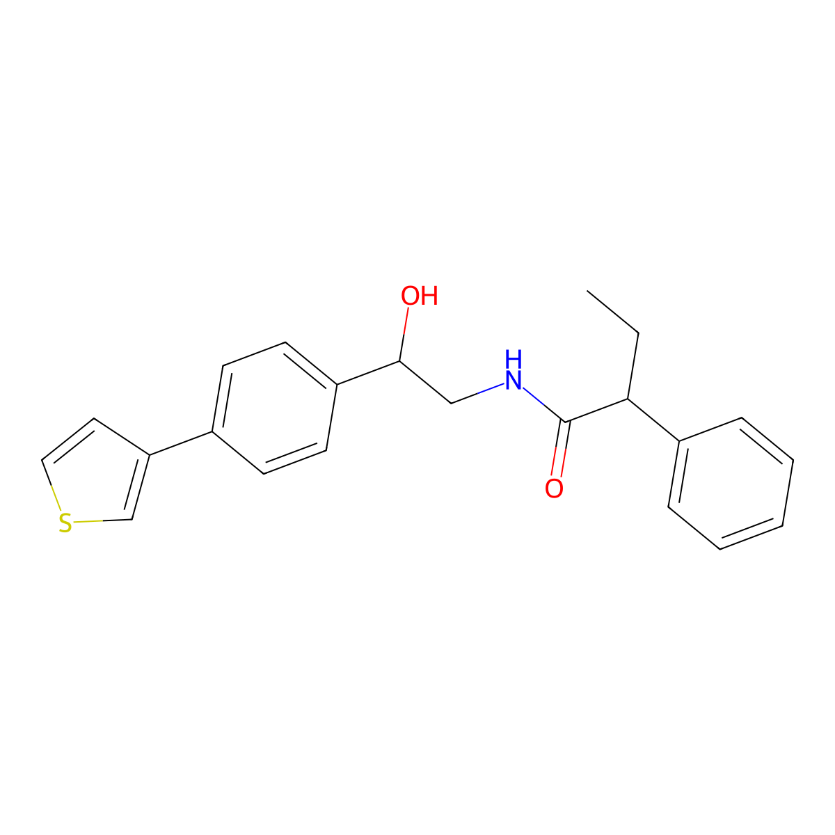 N-{2-hydroxy-2-[4-(thiophen-3-yl)phenyl]ethyl}-2-phenylbutanamide molecular structure, CAS 2034253-78-4