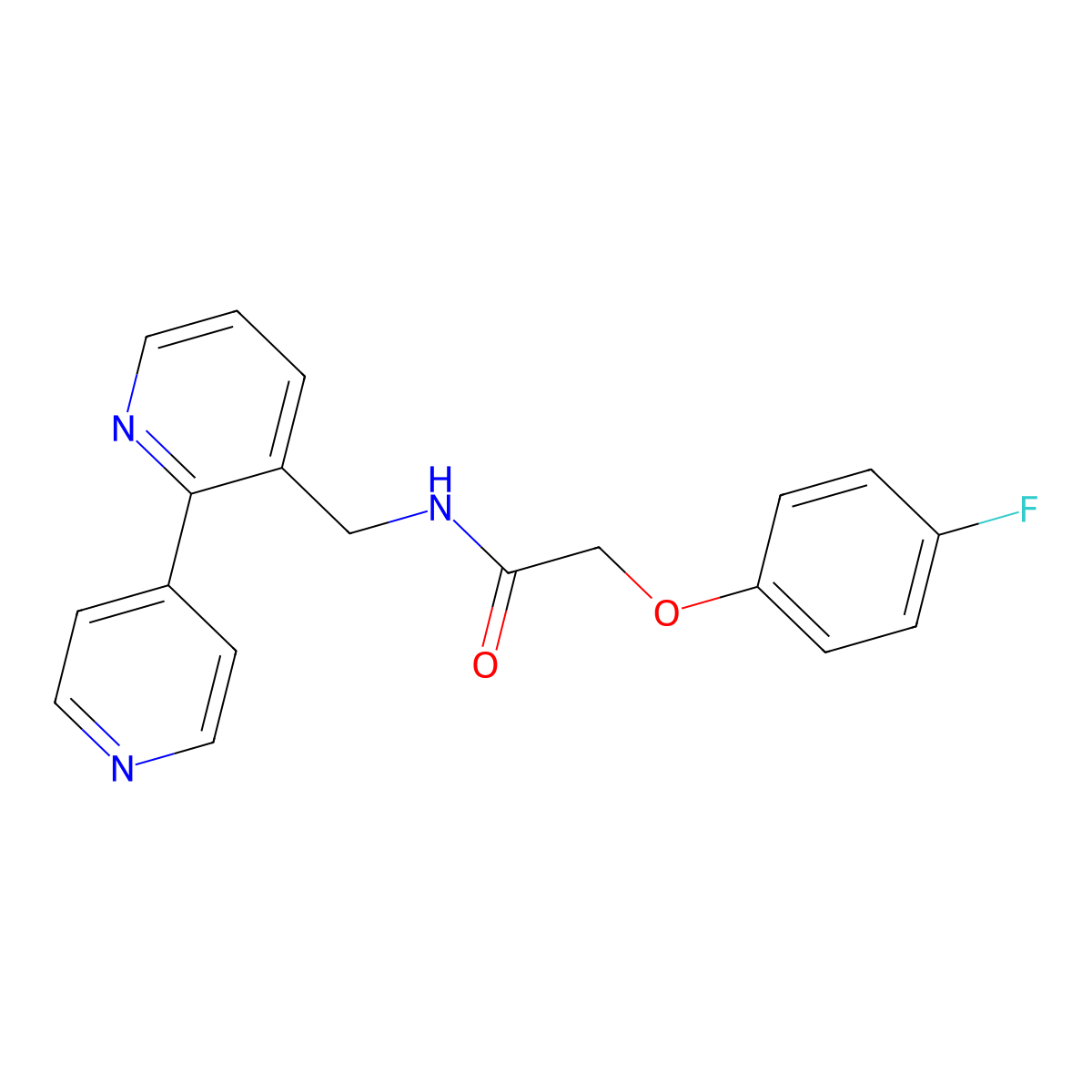 N-([2,4'-bipyridin]-3-ylmethyl)-2-(4-fluorophenoxy)acetamide molecular structure, CAS 2034253-88-6