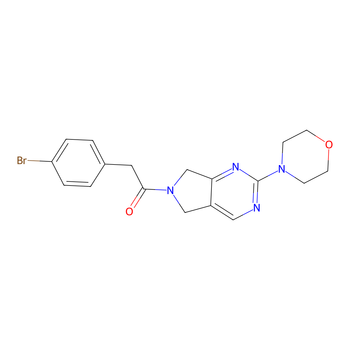 2-(4-bromophenyl)-1-(2-morpholino-5H-pyrrolo[3,4-d]pyrimidin-6(7H)-yl)ethanone molecular structure, CAS 2034254-04-9