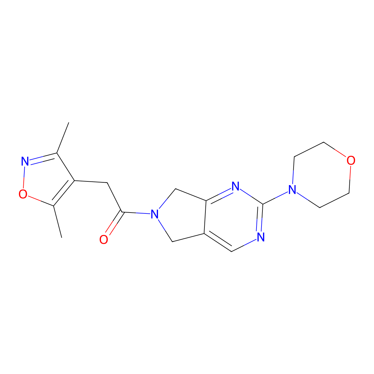 2-(3,5-dimethylisoxazol-4-yl)-1-(2-morpholino-5H-pyrrolo[3,4-d]pyrimidin-6(7H)-yl)ethanone molecular structure, CAS 2034254-16-3