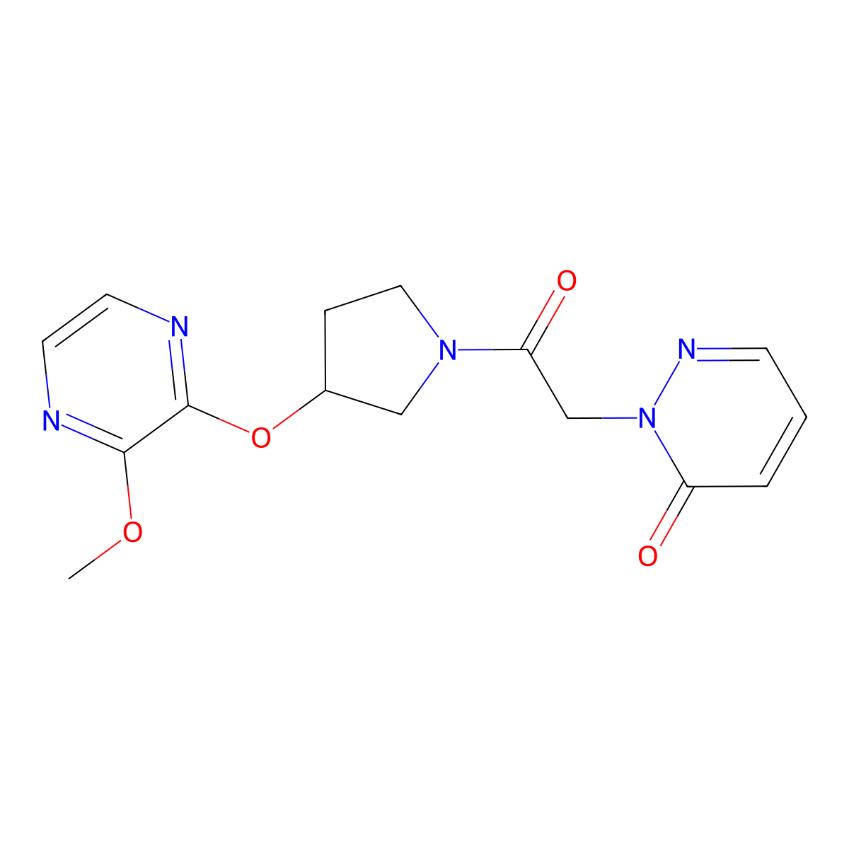 2-(2-(3-((3-methoxypyrazin-2-yl)oxy)pyrrolidin-1-yl)-2-oxoethyl)pyridazin-3(2H)-one molecular structure, CAS 2034254-32-3