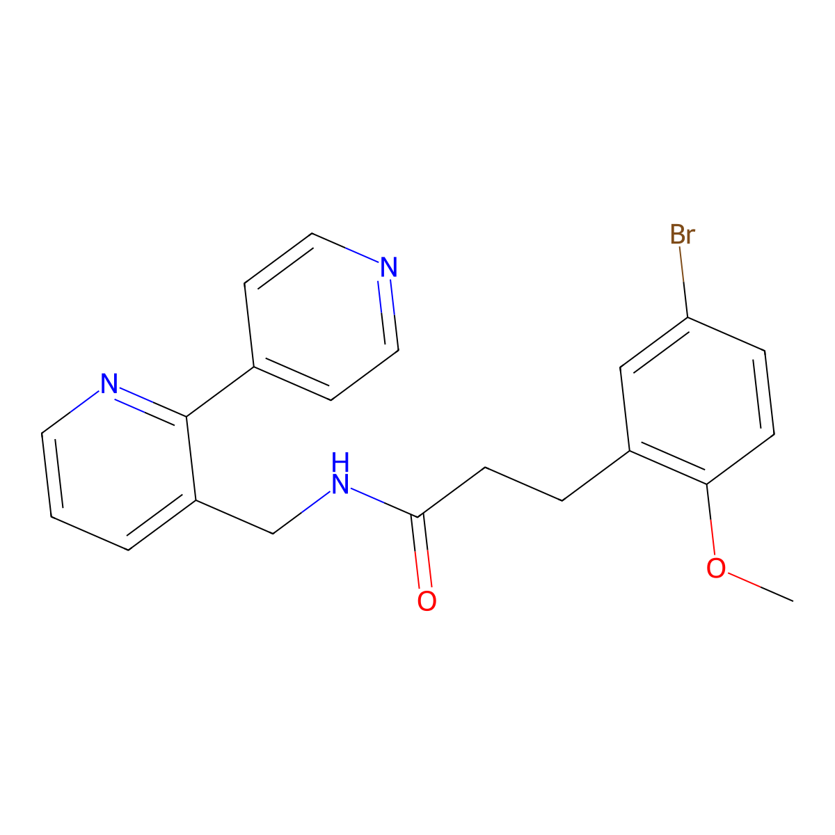 N-([2,4'-bipyridin]-3-ylmethyl)-3-(5-bromo-2-methoxyphenyl)propanamide molecular structure, CAS 2034254-37-8