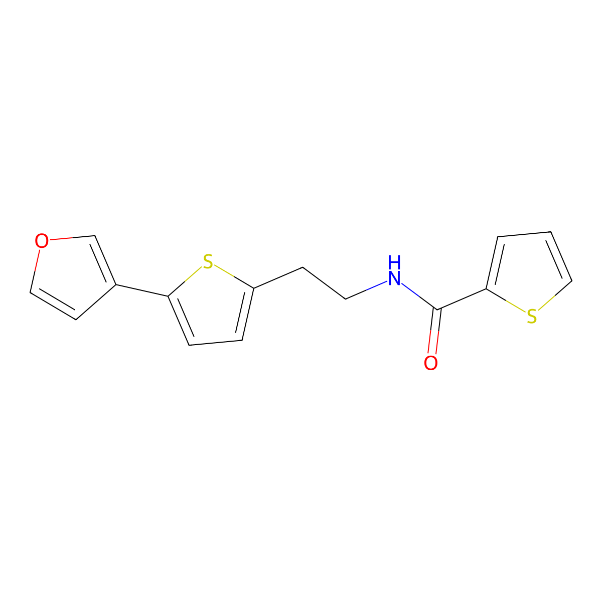 N-{2-[5-(furan-3-yl)thiophen-2-yl]ethyl}thiophene-2-carboxamide molecular structure, CAS 2034254-38-9