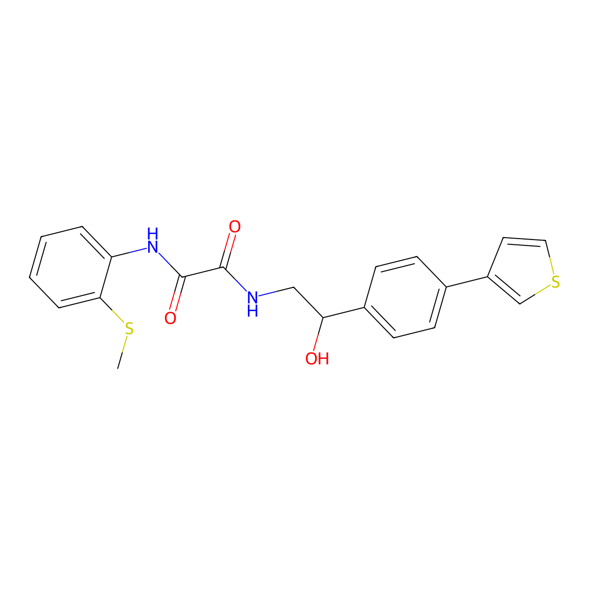 N1-(2-hydroxy-2-(4-(thiophen-3-yl)phenyl)ethyl)-N2-(2-(methylthio)phenyl)oxalamide molecular structure, CAS 2034254-41-4