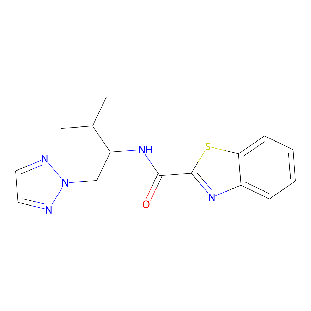 N-[3-methyl-1-(2H-1,2,3-triazol-2-yl)butan-2-yl]-1,3-benzothiazole-2-carboxamide molecular structure, CAS 2034254-44-7