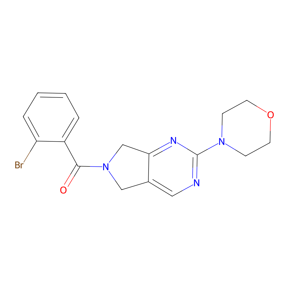 (2-bromophenyl)(2-morpholino-5H-pyrrolo[3,4-d]pyrimidin-6(7H)-yl)methanone molecular structure, CAS 2034254-48-1