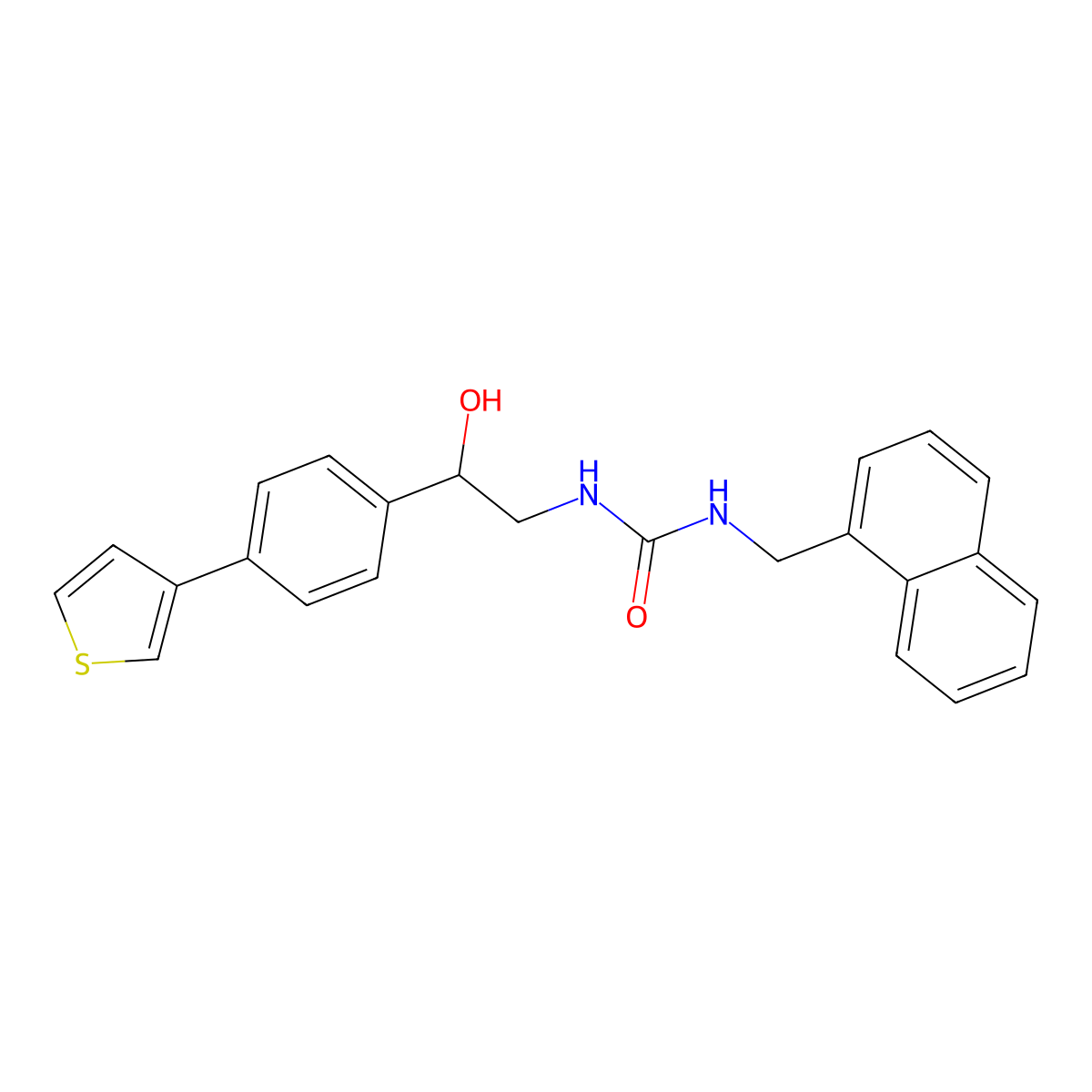1-(2-Hydroxy-2-(4-(thiophen-3-yl)phenyl)ethyl)-3-(naphthalen-1-ylmethyl)urea molecular structure, CAS 2034254-53-8