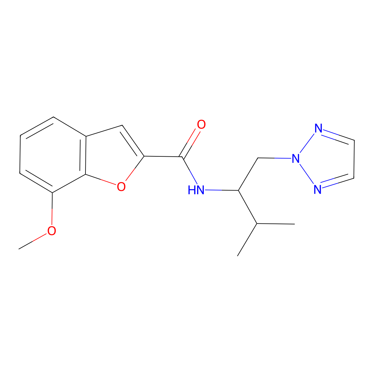 7-methoxy-N-(3-methyl-1-(2H-1,2,3-triazol-2-yl)butan-2-yl)benzofuran-2-carboxamide molecular structure, CAS 2034254-54-9