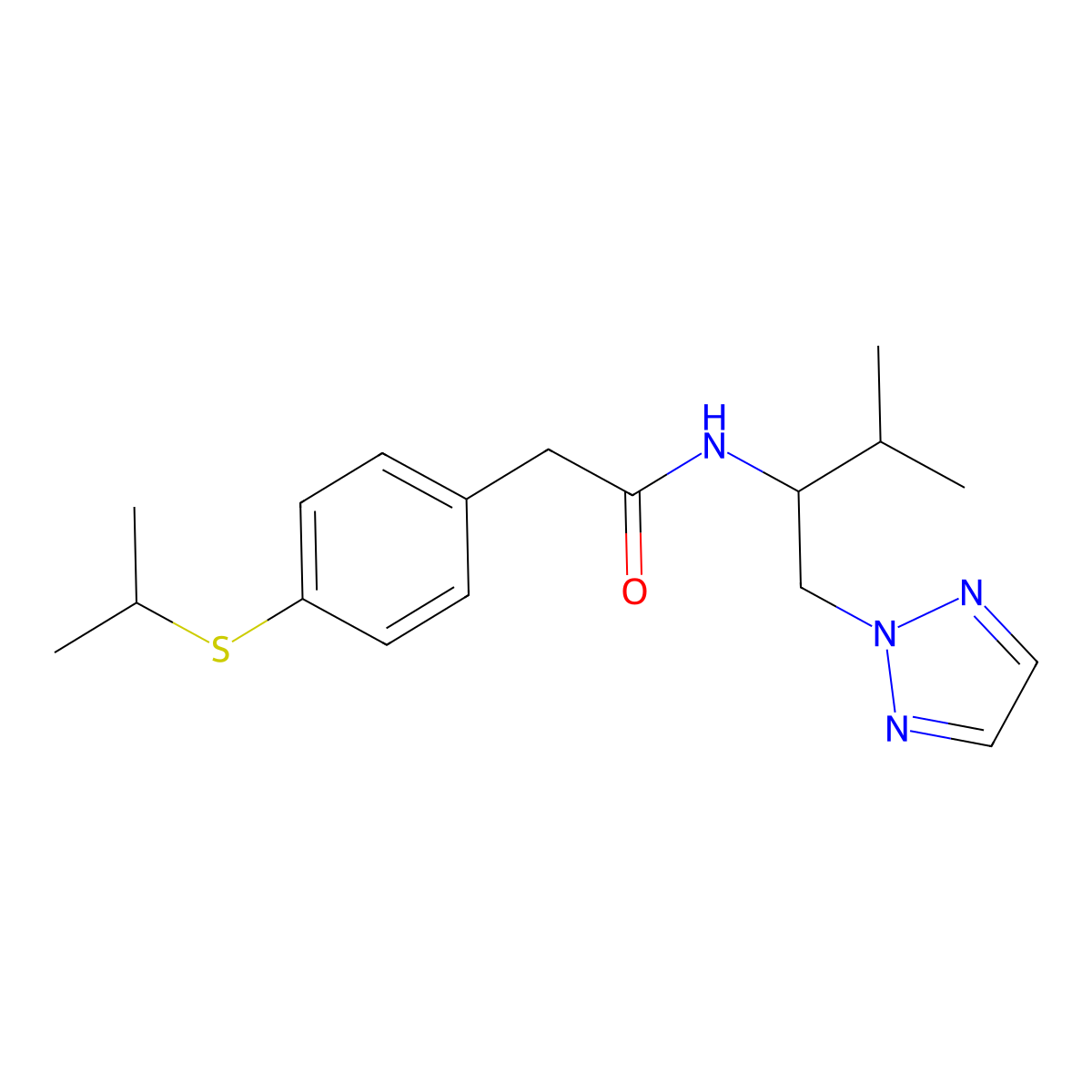 2-(4-(isopropylthio)phenyl)-N-(3-methyl-1-(2H-1,2,3-triazol-2-yl)butan-2-yl)acetamide molecular structure, CAS 2034254-60-7