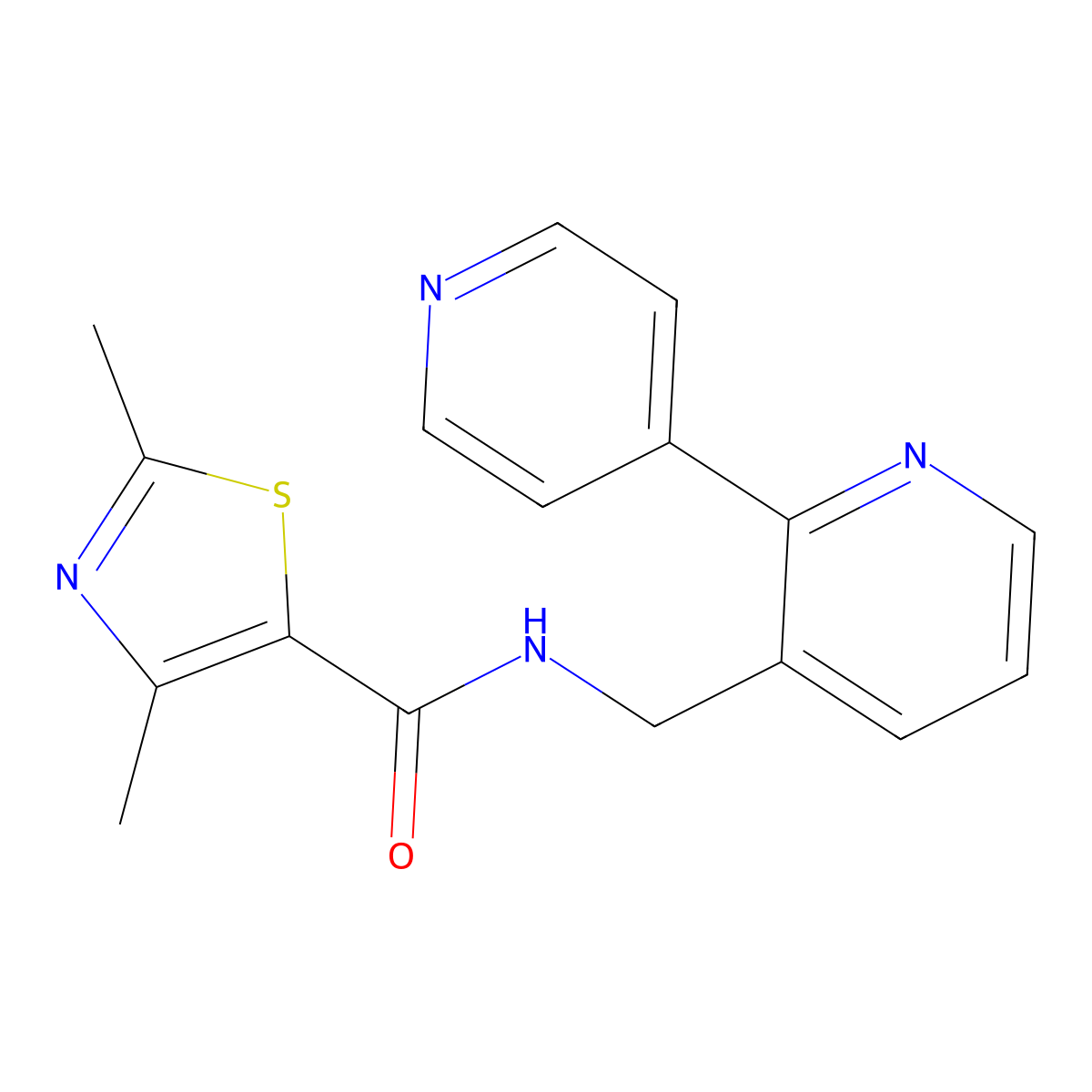 N-([2,4'-bipyridin]-3-ylmethyl)-2,4-dimethylthiazole-5-carboxamide molecular structure, CAS 2034254-61-8