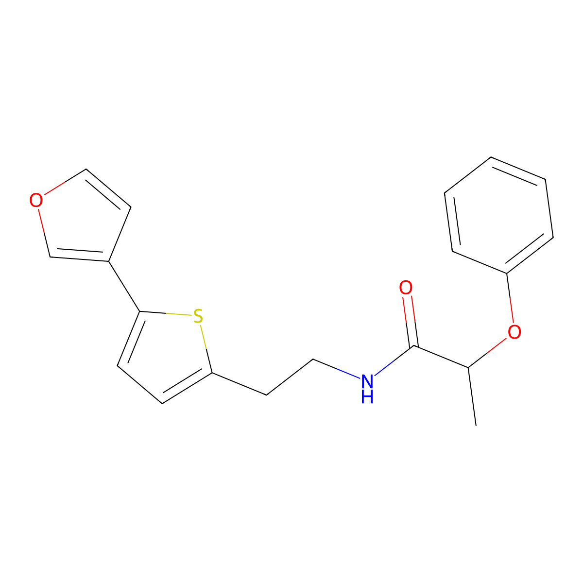 N-(2-(5-(furan-3-yl)thiophen-2-yl)ethyl)-2-phenoxypropanamide molecular structure, CAS 2034254-66-3