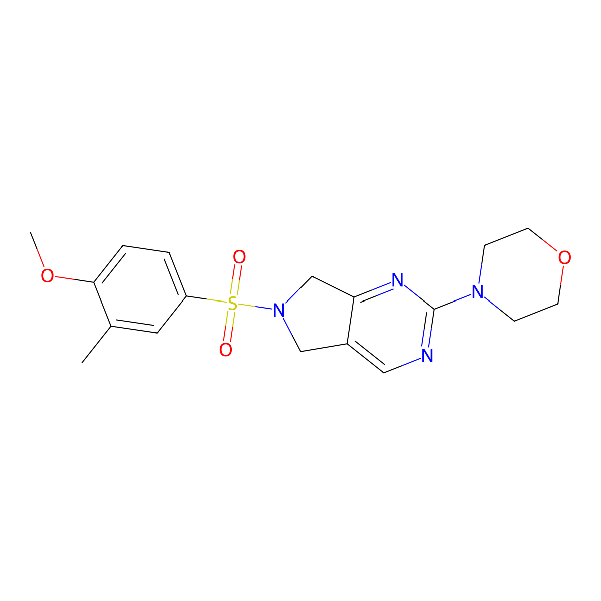 4-(6-((4-methoxy-3-methylphenyl)sulfonyl)-6,7-dihydro-5H-pyrrolo[3,4-d]pyrimidin-2-yl)morpholine molecular structure, CAS 2034254-75-4