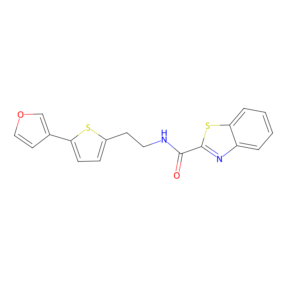 N-(2-(5-(furan-3-yl)thiophen-2-yl)ethyl)benzo[d]thiazole-2-carboxamide molecular structure, CAS 2034254-84-5