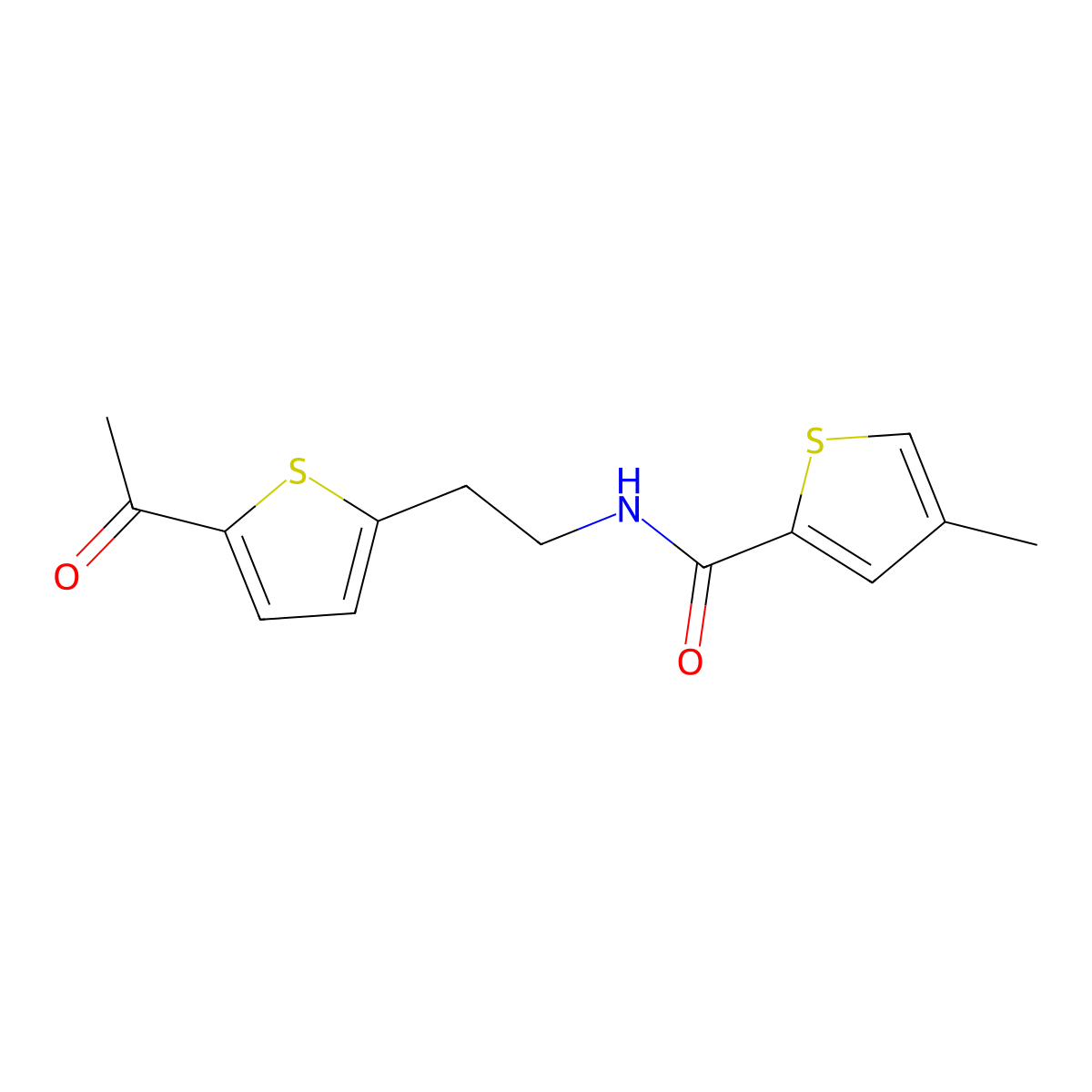 N-[2-(5-acetylthiophen-2-yl)ethyl]-4-methylthiophene-2-carboxamide molecular structure, CAS 2034254-88-9