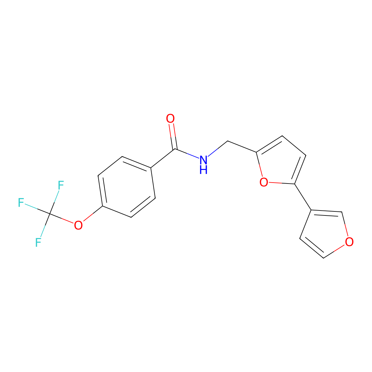 N-([2,3'-bifuran]-5-ylmethyl)-4-(trifluoromethoxy)benzamide molecular structure, CAS 2034254-99-2