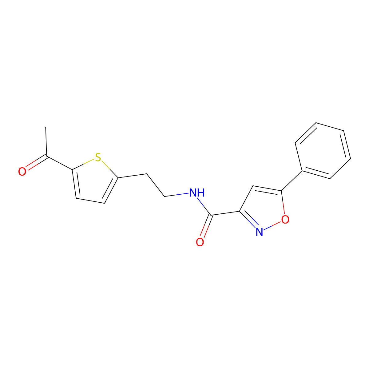 N-(2-(5-acetylthiophen-2-yl)ethyl)-5-phenylisoxazole-3-carboxamide molecular structure, CAS 2034255-06-4