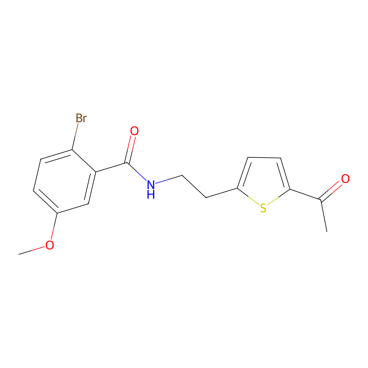 N-[2-(5-acetylthiophen-2-yl)ethyl]-2-bromo-5-methoxybenzamide molecular structure, CAS 2034255-12-2