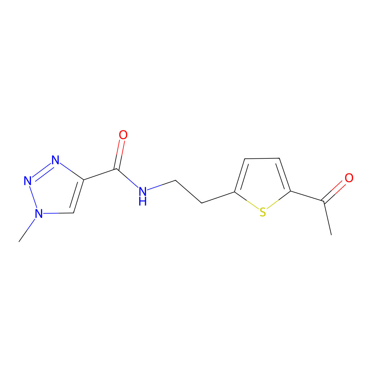 N-(2-(5-acetylthiophen-2-yl)ethyl)-1-methyl-1H-1,2,3-triazole-4-carboxamide molecular structure, CAS 2034255-17-7
