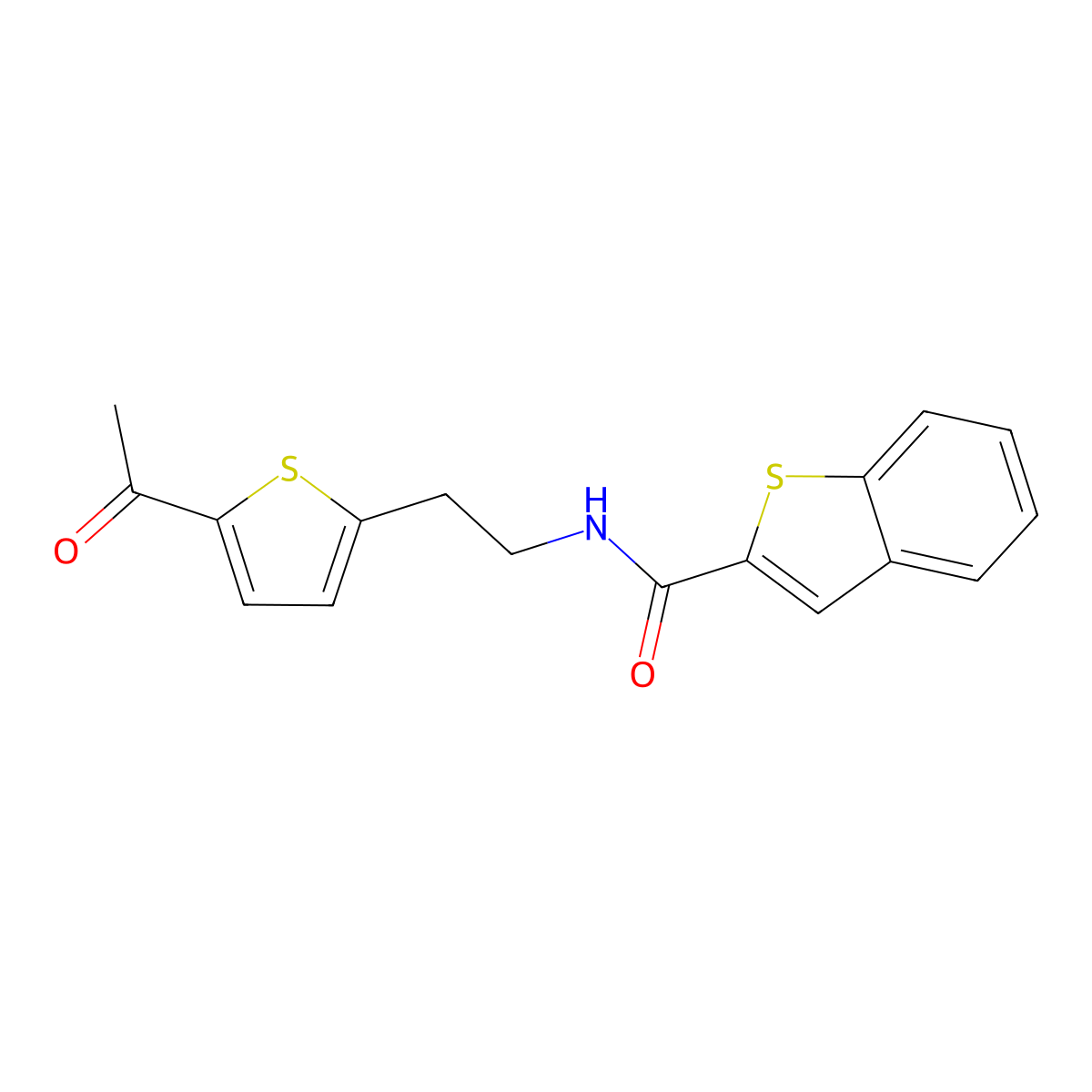 N-(2-(5-acetylthiophen-2-yl)ethyl)benzo[b]thiophene-2-carboxamide molecular structure, CAS 2034255-21-3