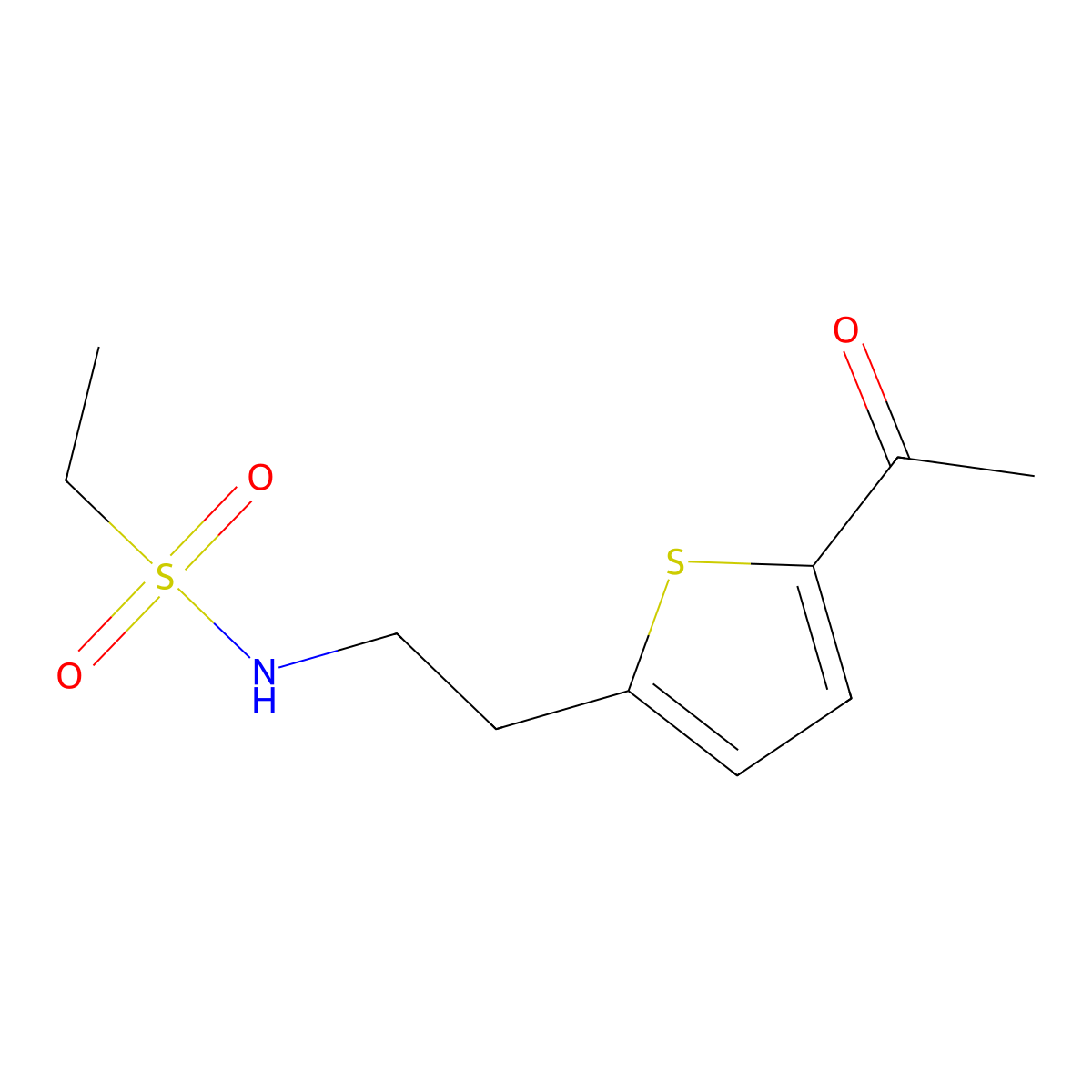 N-(2-(5-acetylthiophen-2-yl)ethyl)ethanesulfonamide molecular structure, CAS 2034255-23-5