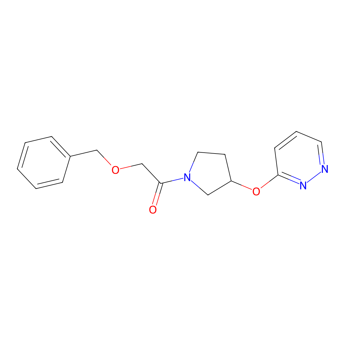2-(Benzyloxy)-1-(3-(pyridazin-3-yloxy)pyrrolidin-1-yl)ethanone molecular structure, CAS 2034255-37-1