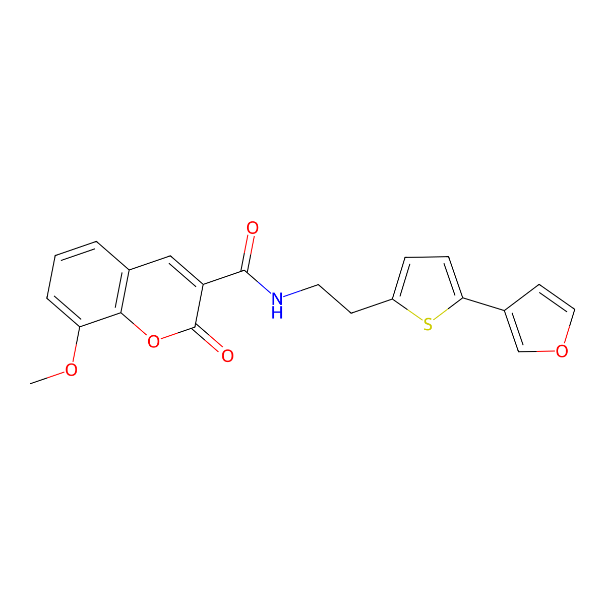 N-(2-(5-(furan-3-yl)thiophen-2-yl)ethyl)-8-methoxy-2-oxo-2H-chromene-3-carboxamide molecular structure, CAS 2034255-38-2