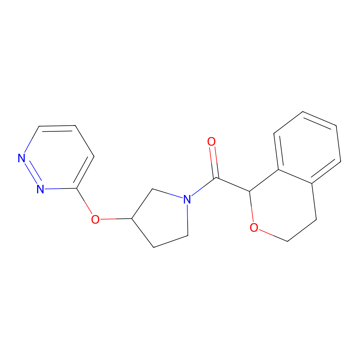 Isochroman-1-yl(3-(pyridazin-3-yloxy)pyrrolidin-1-yl)methanone molecular structure, CAS 2034255-41-7