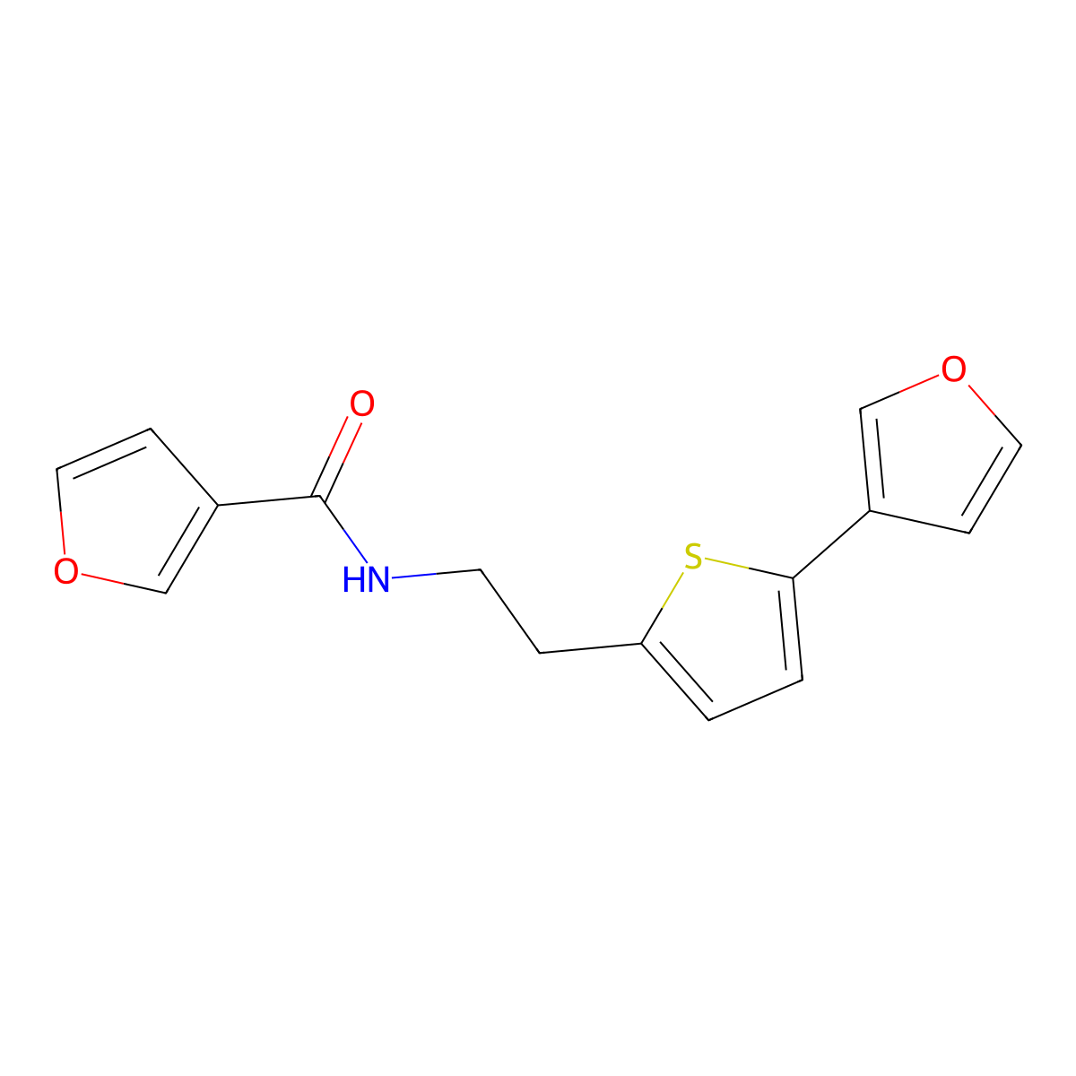 N-(2-(5-(furan-3-yl)thiophen-2-yl)ethyl)furan-3-carboxamide molecular structure, CAS 2034255-44-0