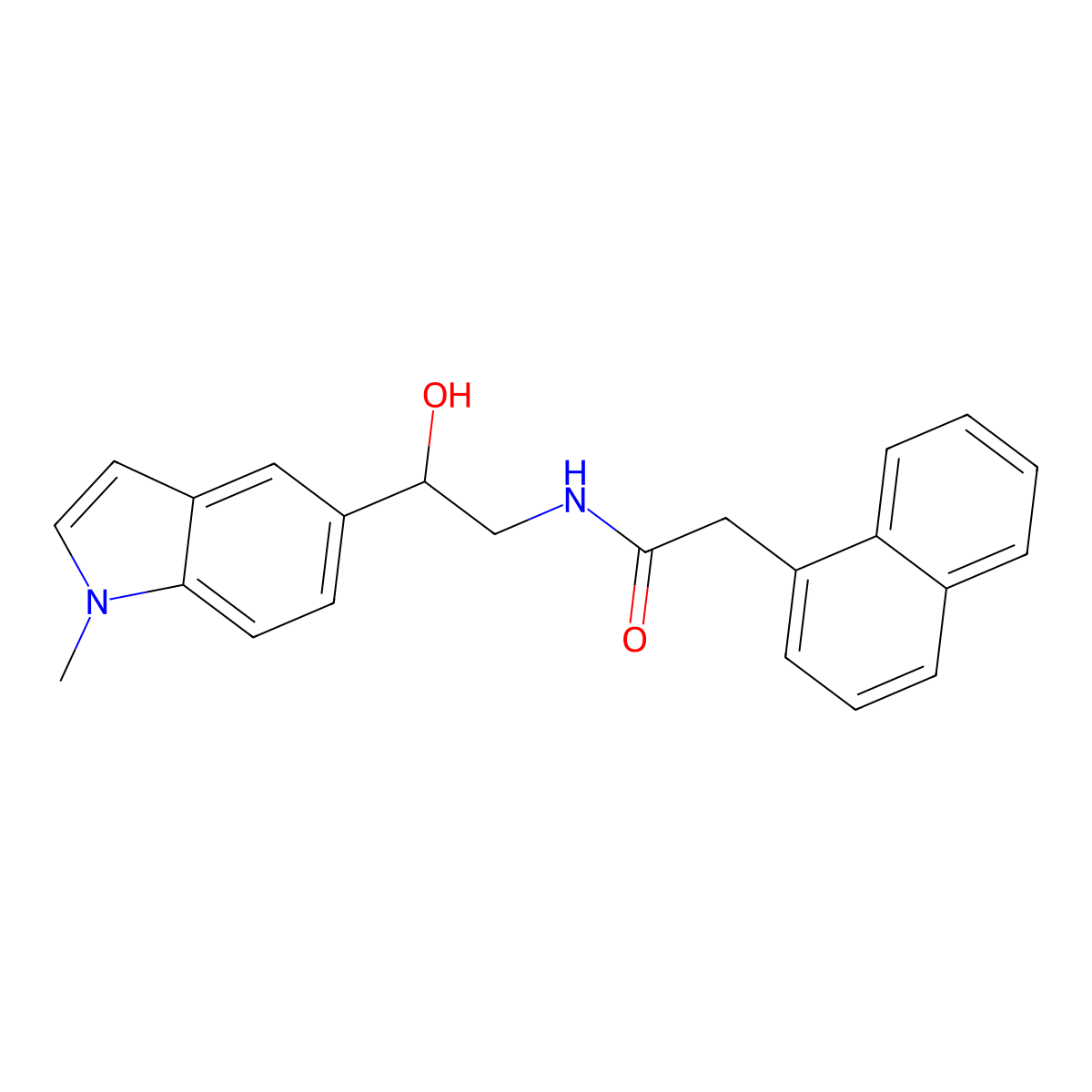 N-[2-hydroxy-2-(1-methyl-1H-indol-5-yl)ethyl]-2-(naphthalen-1-yl)acetamide molecular structure, CAS 2034255-70-2