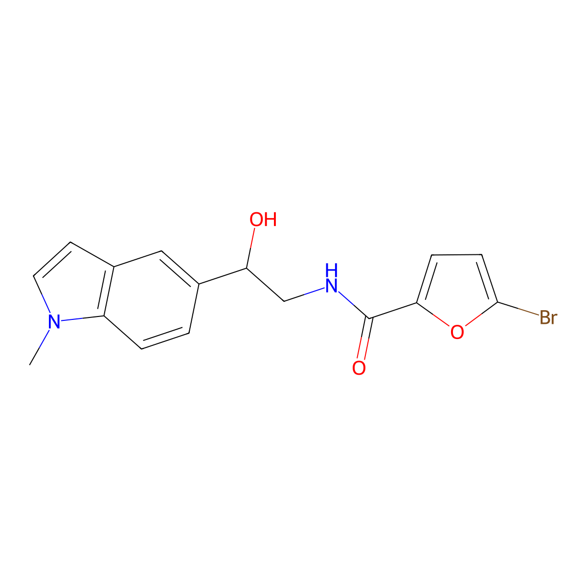5-bromo-N-[2-hydroxy-2-(1-methyl-1H-indol-5-yl)ethyl]furan-2-carboxamide molecular structure, CAS 2034255-78-0