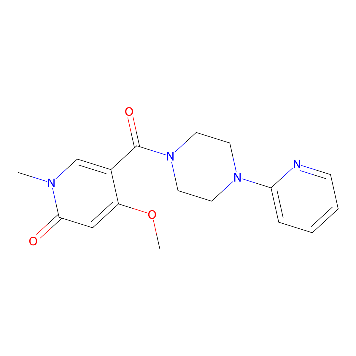 4-methoxy-1-methyl-5-(4-(pyridin-2-yl)piperazine-1-carbonyl)pyridin-2(1H)-one molecular structure, CAS 2034255-81-5