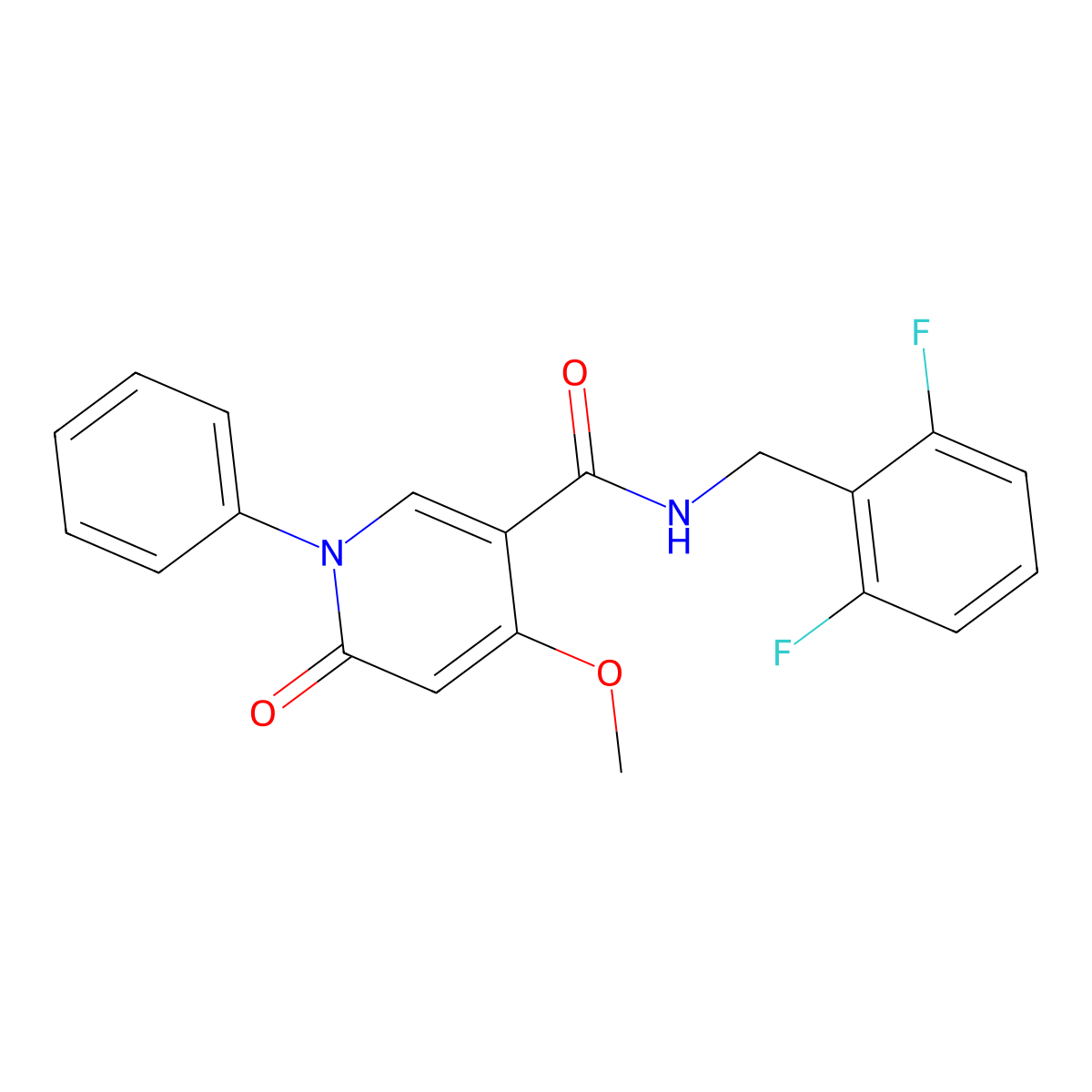 N-(2,6-difluorobenzyl)-4-methoxy-6-oxo-1-phenyl-1,6-dihydropyridine-3-carboxamide molecular structure, CAS 2034255-88-2