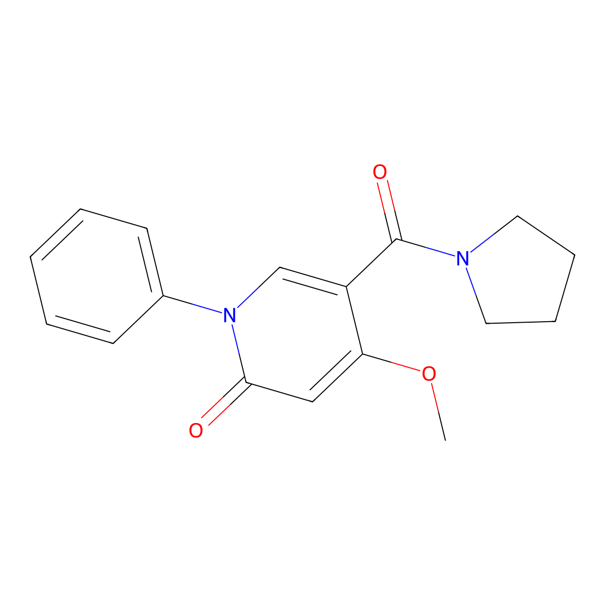 4-methoxy-1-phenyl-5-(pyrrolidine-1-carbonyl)pyridin-2(1H)-one molecular structure, CAS 2034255-92-8