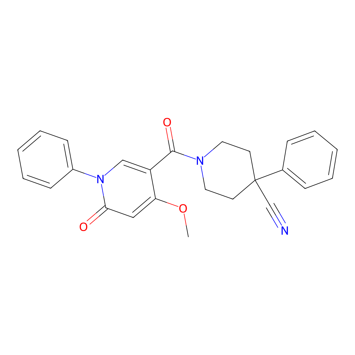 1-(4-Methoxy-6-oxo-1-phenyl-1,6-dihydropyridine-3-carbonyl)-4-phenylpiperidine-4-carbonitrile molecular structure, CAS 2034255-96-2
