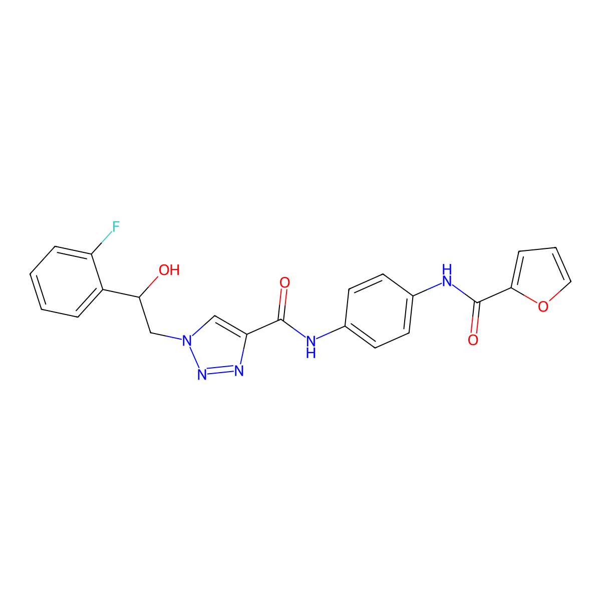 1-(2-(2-fluorophenyl)-2-hydroxyethyl)-N-(4-(furan-2-carboxamido)phenyl)-1H-1,2,3-triazole-4-carboxamide molecular structure, CAS 2034256-14-7