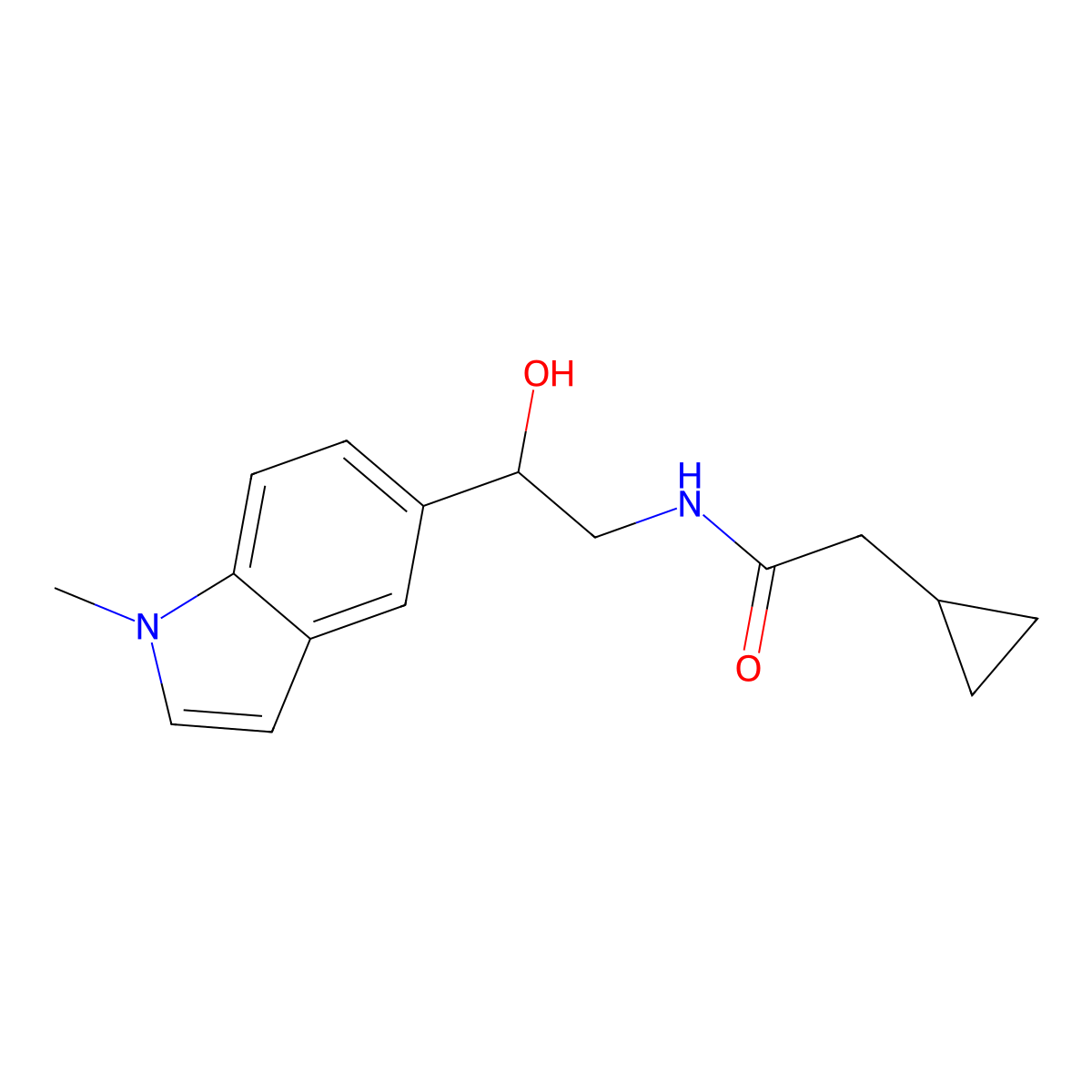 2-cyclopropyl-N-[2-hydroxy-2-(1-methyl-1H-indol-5-yl)ethyl]acetamide molecular structure, CAS 2034256-15-8