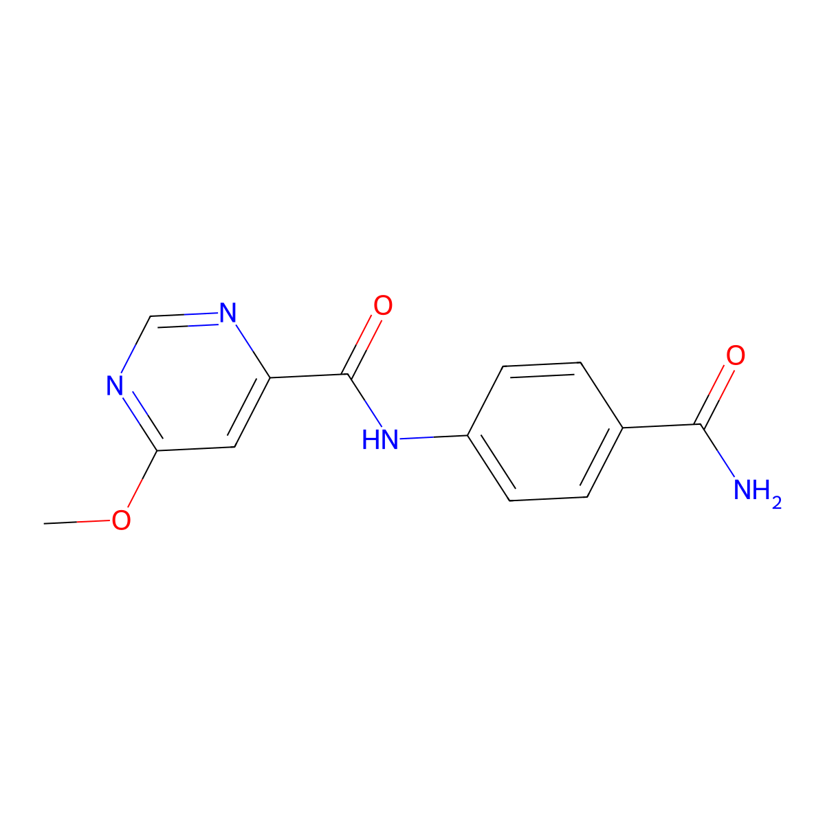 N-(4-carbamoylphenyl)-6-methoxypyrimidine-4-carboxamide molecular structure, CAS 2034256-18-1